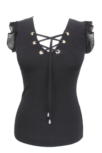 Top à lacets MORGAN taille 34 - seconde main - friperie