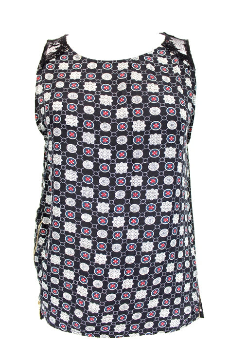 Top à motifs géométriques Ky Création taille 36 - friperie femmes, vêtements d'occasion, seconde main