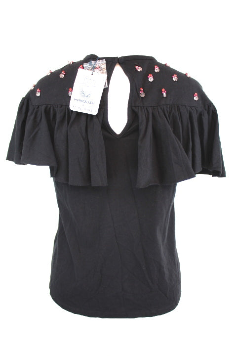 Top avec perles cousues Neuf MONOPRIX Taille 38 - Friperie seconde main