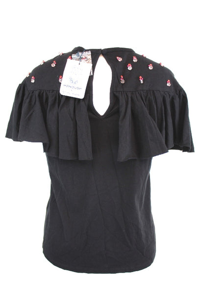 Top avec perles cousues Neuf MONOPRIX Taille 38 - Friperie seconde main