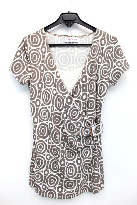 Top bariolé avec boucle carrée Armand Thiery taille 36 - friperie femmes, vêtements d'occasion, seconde main