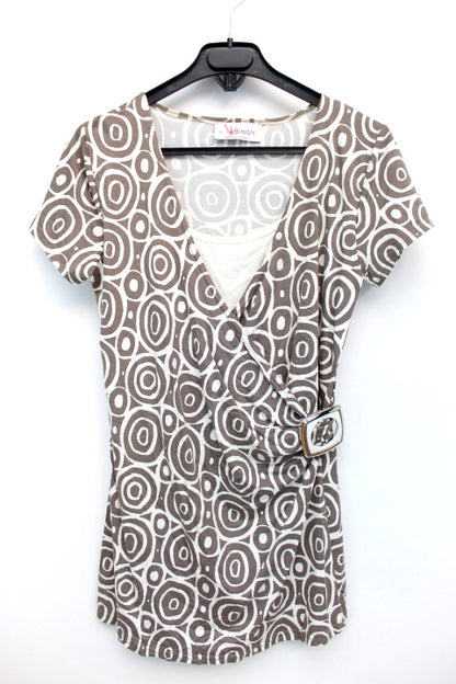 Top bariolé avec boucle carrée Armand Thiery taille 36 - friperie femmes, vêtements d'occasion, seconde main