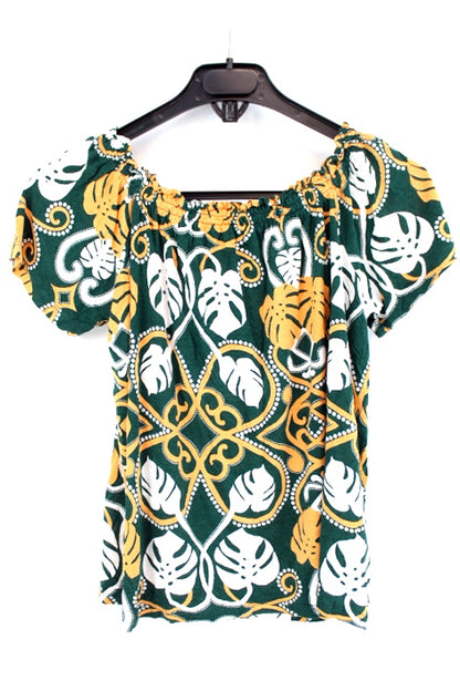 Top bariolé manches courtes H&M taille XS - friperie femmes, vêtements d'occasion, seconde main