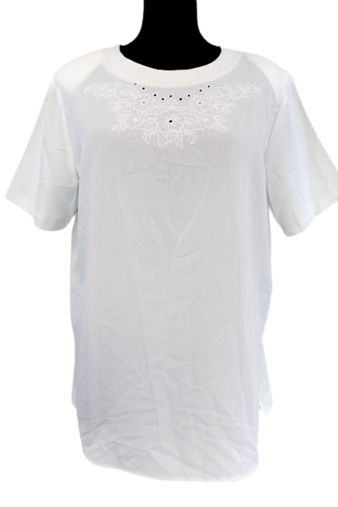 Top brodé fendu sur les côtés La Redoute taille 42 - friperie femmes, vêtements d'occasion, seconde main