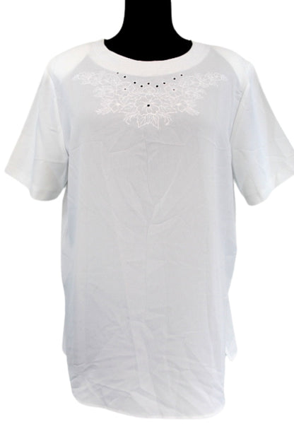 Top brodé fendu sur les côtés La Redoute taille 42 - friperie femmes, vêtements d'occasion, seconde main
