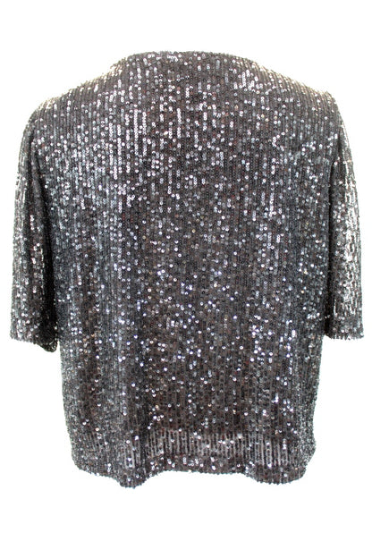 Top court décoré de sequins brillants PIECES taille M - Vêtement de seconde main - Friperie en ligne