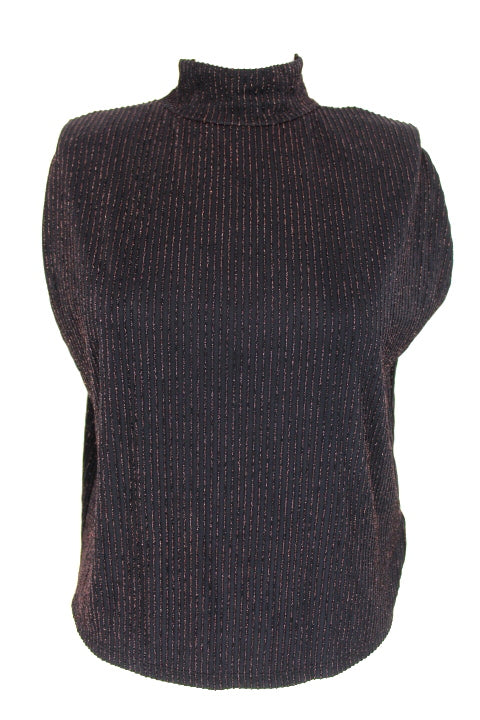 Top fêtes rayé métallisé cuivré Kiabi taille 36 - friperie femmes, vêtements d'occasion, seconde main