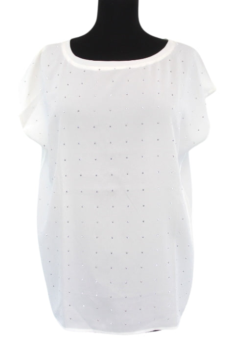 Top léger à sequins argentés CAROLL Taille 2 - Vêtement de seconde main - Friperie en ligne