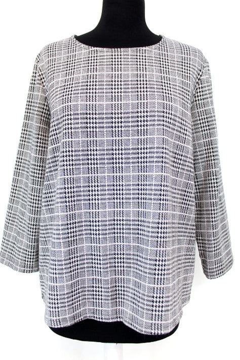 Top manches longues à carreaux Kiabi taille L - friperie femmes, vêtements d'occasion, seconde main