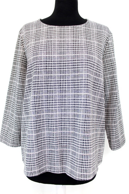 Top manches longues à carreaux Kiabi taille L - friperie femmes, vêtements d'occasion, seconde main