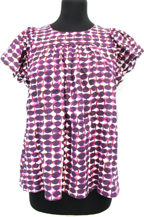 Top manches papillons boutonné dans le dos LA FEE MARABOUTEE taille 42 - Vêtement de seconde main - Friperie en ligne