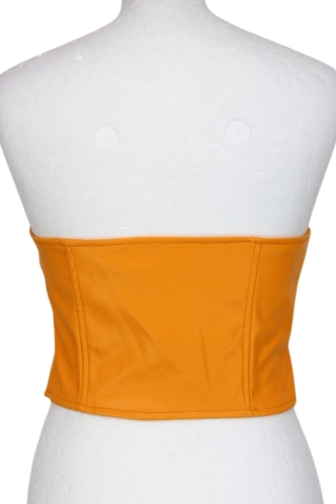 Top orange simili cuir AMISU taille L