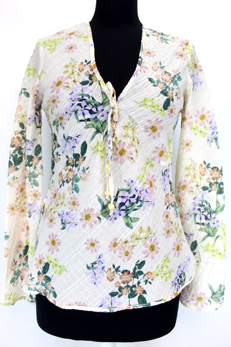 Top printanier à manches longues NEUF Zara taille 34 - friperie femmes, vêtements d'occasion, seconde main