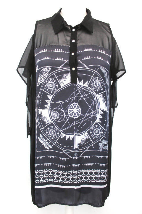 Tunique imprimée épaules dénudées La Mode est à Vous taille 40 - friperie femmes, vêtements d'occasion, seconde main