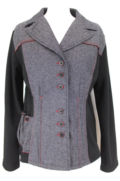 Veste bi matière S. Quise taille 38 - friperie femmes, seconde main, vêtements d'occasion