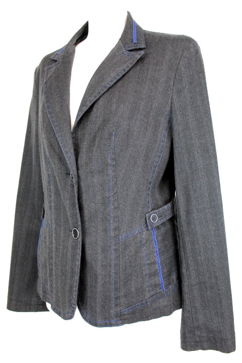 Veste cintrée couture bleue SyM taille 44