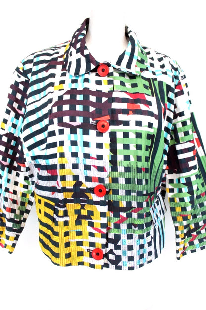 Veste courte colorée NEUVE Aventures des Toiles taille 34 - friperie femmes, vêtements d'occasion, seconde main