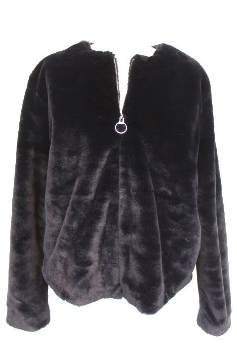 Veste demi-saison fausse fourrure Camaïeu taille 44 - friperie femmes, vêtements d'occasion, seconde main