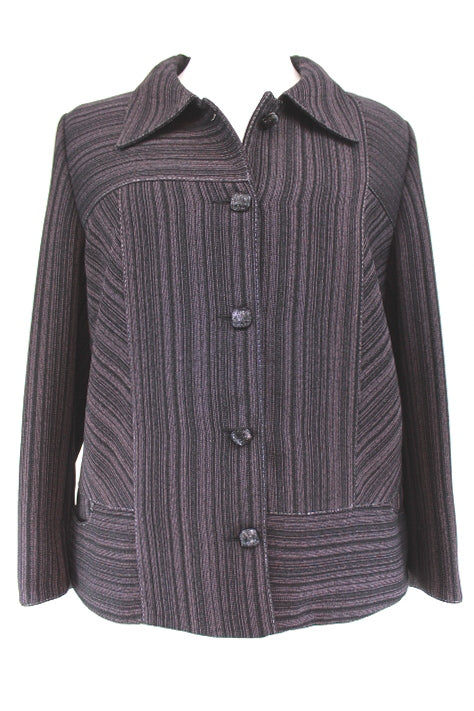 Veste élégante rayée boutonnée Christine Laure taille 44 - friperie femmes, vêtements d'occasion, seconde main