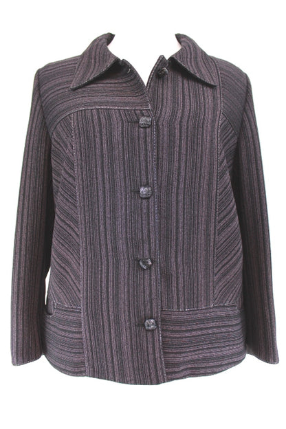 Veste élégante rayée boutonnée Christine Laure taille 44 - friperie femmes, vêtements d'occasion, seconde main
