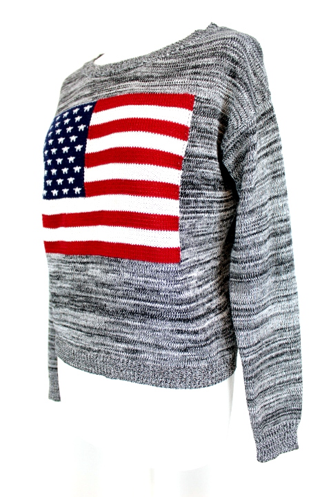 Pull motif drapeau am ricain Jennyfer taille 34 Friperie Pour