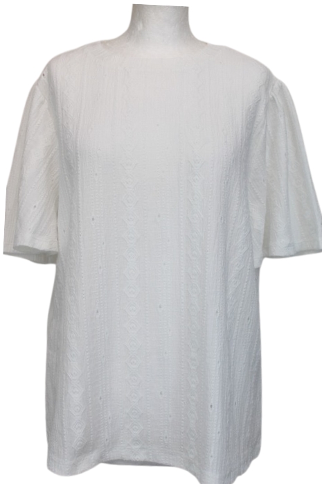 Tee-Shirt blanc gaufré C&A Taille XL - friperie - seconde main - orléans