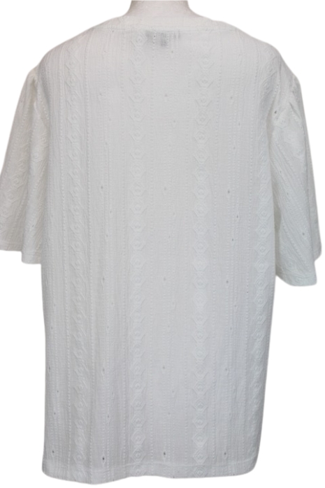 Tee-Shirt blanc gaufré C&A Taille XL