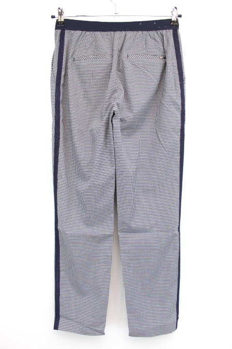 Pantalon prince de galles avec bandes brillantes sur les côtés et ceinture arrière élastique - Poches avants - CAMAÏEU taille 38 - Vêtement de seconde main - Friperie en ligne