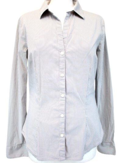Chemise cintrée et rayée avec col et poignées de manches doublées H&M taille 40 - Vêtement de seconde main - Friperie en ligne