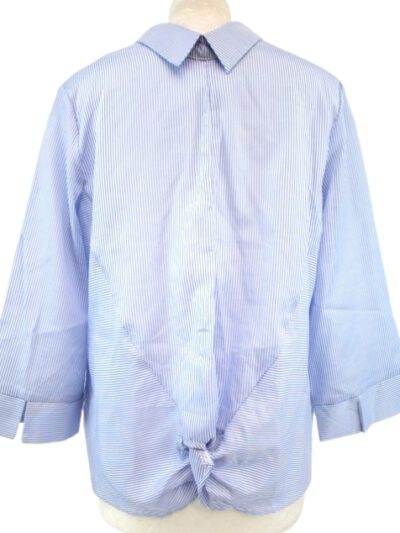 Chemise cols à revers devant + dos avec fermeture en nœud - Effet chemise à nouer et manches larges SEASON taille L - Vêtement de seconde main - Friperie en ligne