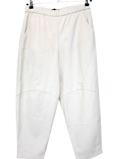 Pantalon coupe carotte aspect similicuir avec ceinture élastique et 2 poches ZARA taille XL - Vêtement de seconde main - Friperie en ligne