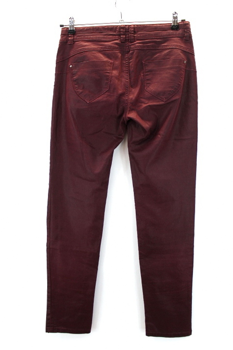 Pantalon coupe cigarette, effet brillant avec poches et jolis boutons CACHE CACHE taille 38 - Vêtement de seconde main - Friperie en ligne