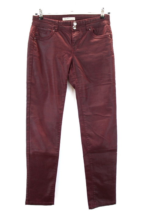 Pantalon coupe cigarette, effet brillant avec poches et jolis boutons CACHE CACHE taille 38 - Vêtement de seconde main - Friperie en ligne