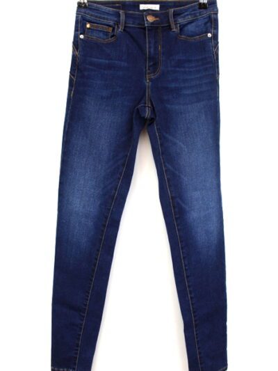 Pantalon jeans droit avec fermeture éclaire et poches CACHE CACHE taille 36 - Vêtement de seconde main - Friperie en ligne