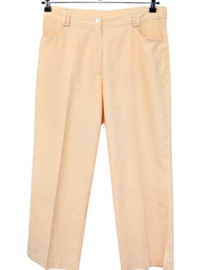 Pantalon léger à fines rayures avec poches avants et fermeture éclaire C&A taille 44 - Vêtement de seconde main - Friperie en ligne