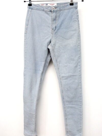 Pantalon slim en jeans délavé avec 2 poches arrières et fermeture éclaire JENNYFER taille 38 - Vêtement de seconde main - Friperie en ligne