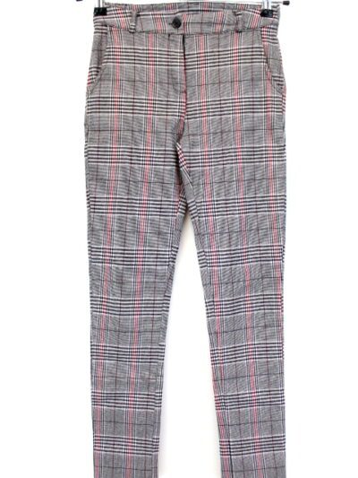 Pantalon stretch imitation prince de galle avec fermeture éclaire et poches avants NEW COLLECTION taille S - Vêtement de seconde main - Friperie en ligne