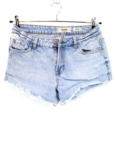 Short court en jeans avec poches, fermeture éclaire et petite fente de chaque côté NEW LOOK taille 38 - Vêtement de seconde main - Friperie en ligne