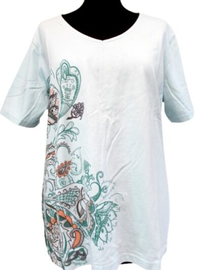 Tee-shirt motifs fleuris DAMART taille XXL - Vêtement de seconde main - Friperie en ligne
