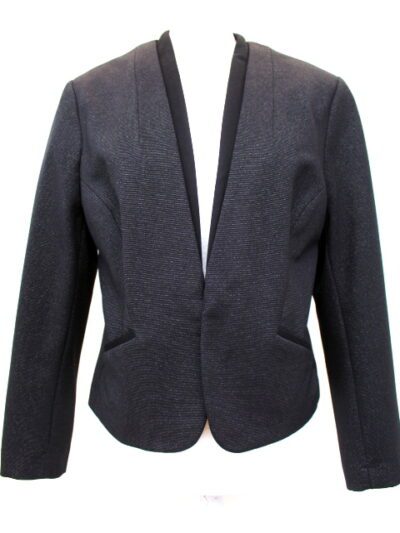 Veste tailleur avec col et haut de poche en tissu différent - Belles finitions - CAMAÏEU taille 52 - Vêtement de seconde main - Friperie en ligne