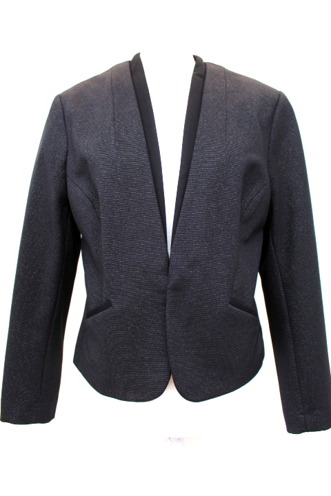 Veste tailleur avec col et haut de poche en tissu différent - Belles finitions - CAMAÏEU taille 52 - Vêtement de seconde main - Friperie en ligne