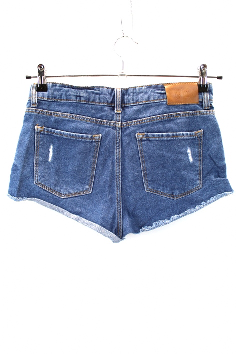 Short en jeans usé avec poches et fermeture éclaire JENNYFER taille 36 - Vêtement de seconde main - Friperie en ligne