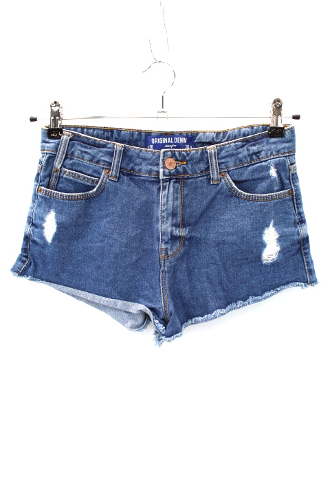 Short en jeans usé avec poches et fermeture éclaire JENNYFER taille 36 - Vêtement de seconde main - Friperie en ligne