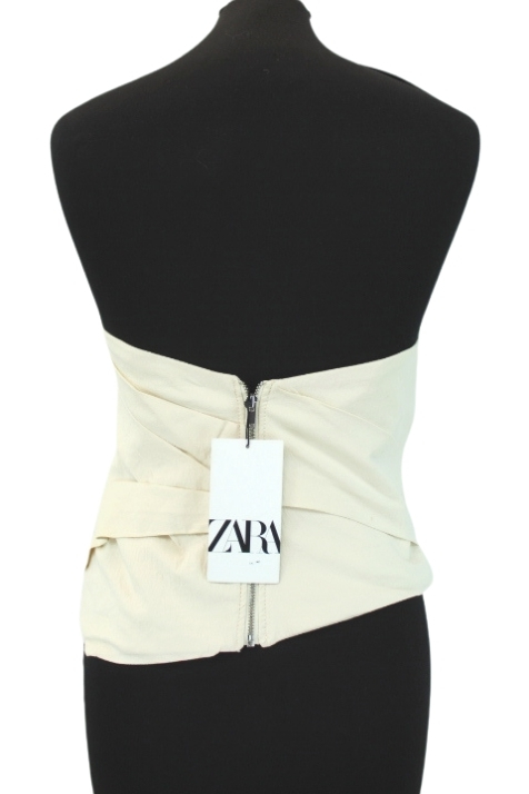 Top asymétrique effet drapé avec fermeture éclaire arrière ZARA taille L neuf - Accessoire de seconde main - Friperie en ligne